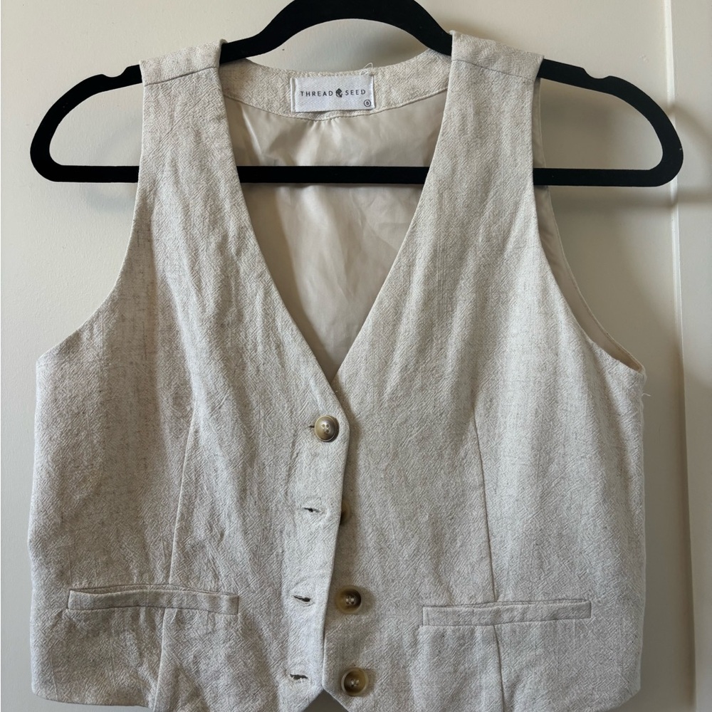 Thread & Seed Cream Women's Vest